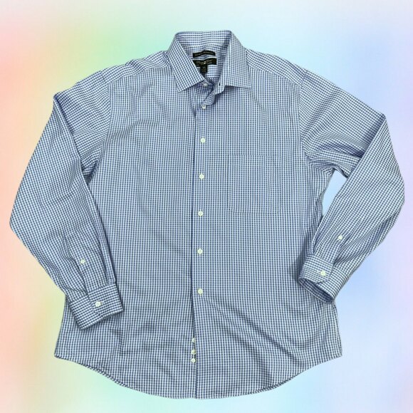 Pronto Uomo‎ Men's Long Sleeve Shirt XL Non-Iron Modern Fit Checks - Picture 1 of 5